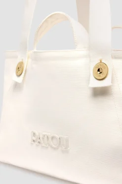 Großer trapezförmiger Patou Shopper mit Logo aus Baumwollcanvas