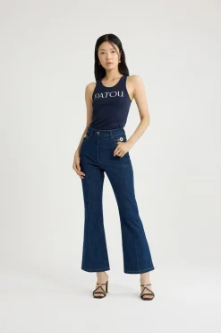 Hose mit ausgestelltem Bein aus Bio-Baumwolldenim