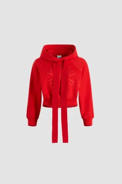 Kapuzenpullover aus Bio-Baumwolle mit Medaillon-Logo