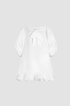 Kleid mit Rüschensaum aus recycelter Faille