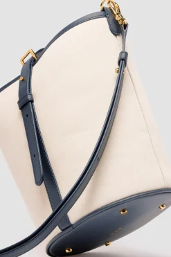 Kleine JP Beuteltasche aus Leder und Canvas