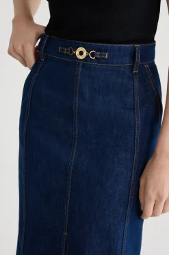 Midirock aus Bio-Baumwolldenim mit Schlitz