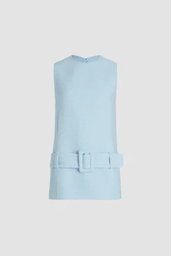 Minikleid mit Gürtel aus leichtem Bio-Baumwolltweed