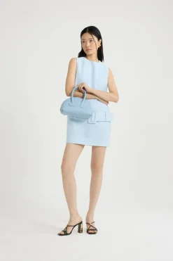 Minikleid mit Gürtel aus leichtem Bio-Baumwolltweed