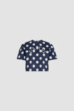 T-Shirt mit Rückenschlitz und Patou Logo aus Bio-Baumwolle