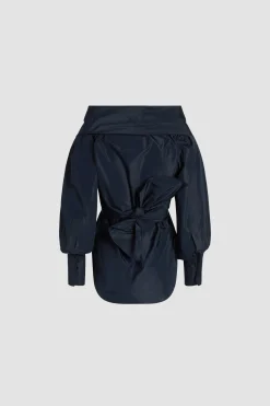 Wickelbluse aus recycelter Faille